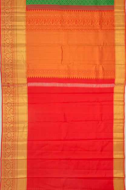 Taranga Kanchi Silk Brocade Green Saree