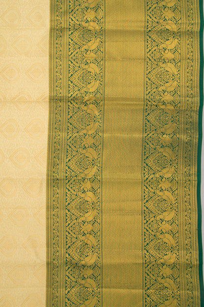 Taranga Kanchi Silk Brocade Cream Saree
