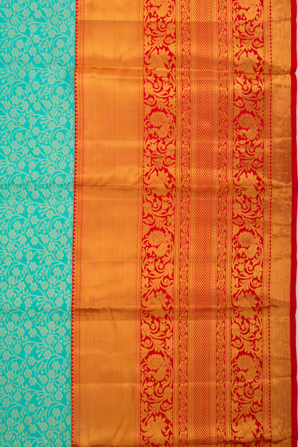 Taranga Kanchi Silk Jaal Sky Blue Saree