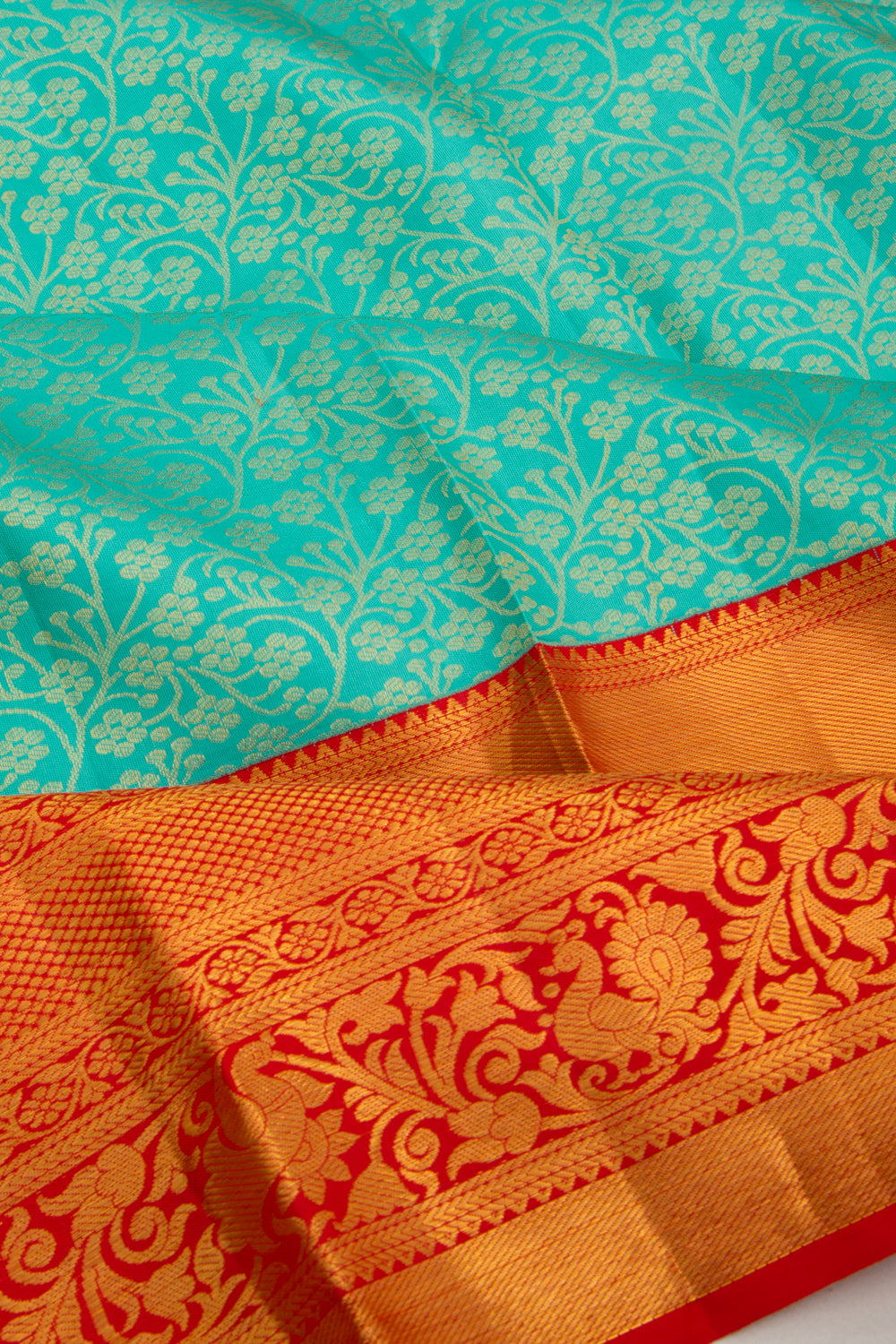 Taranga Kanchi Silk Jaal Sky Blue Saree