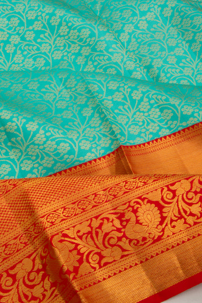 Taranga Kanchi Silk Jaal Sky Blue Saree