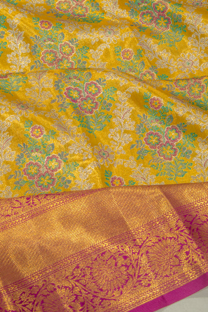 Kanchipuram Silk Tissue Brocade Gold Saree