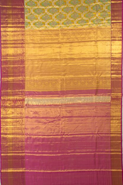 Kanchipuram Silk Tissue Brocade Gold Saree