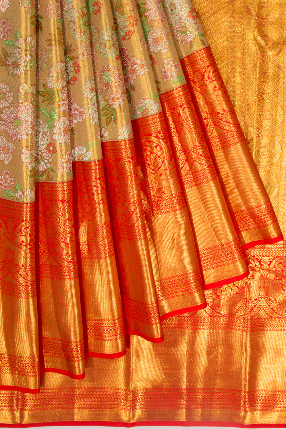Kanchipuram Silk Brocade Gold Saree