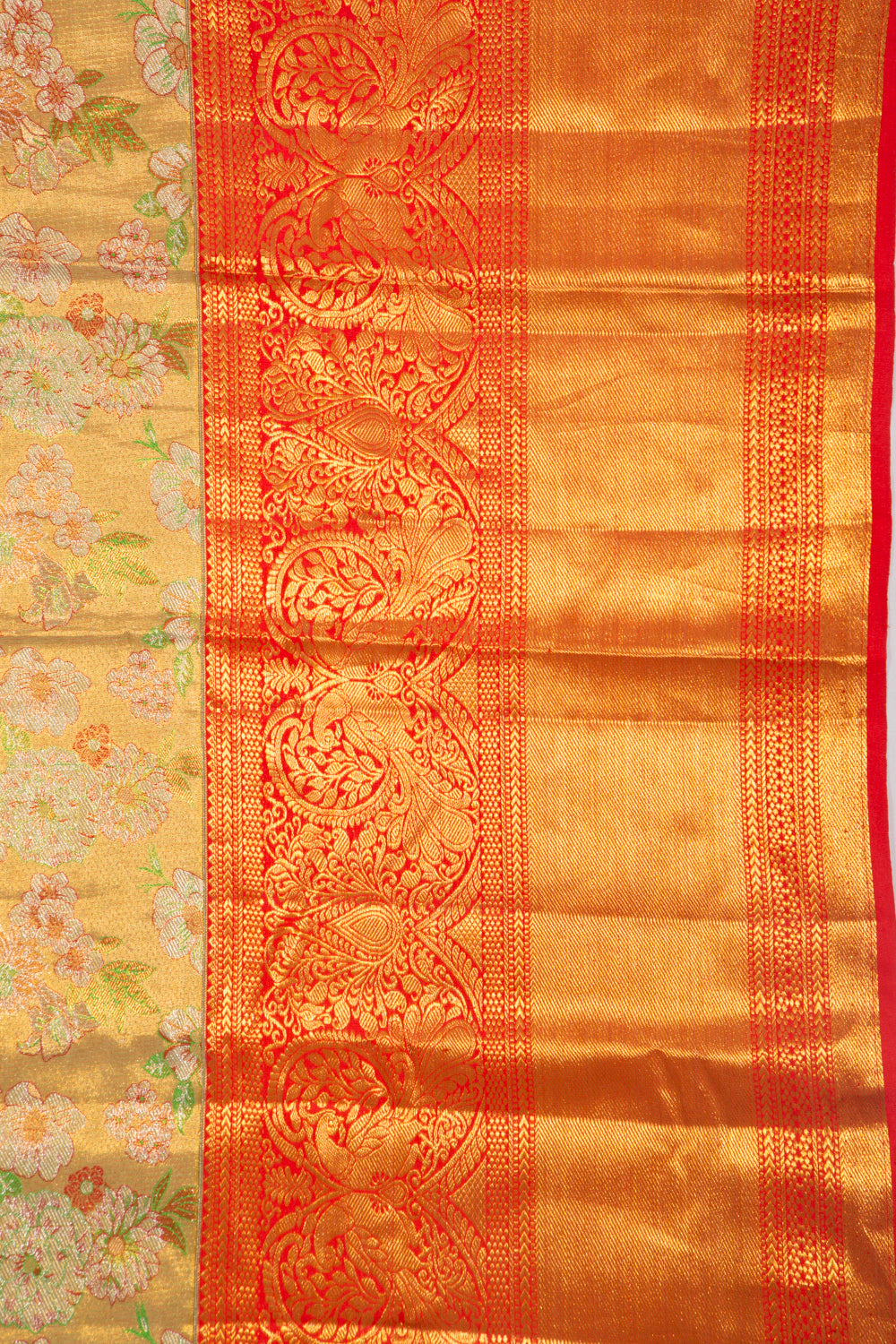 Kanchipuram Silk Brocade Gold Saree