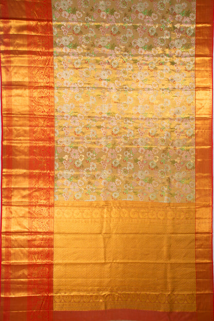 Kanchipuram Silk Brocade Gold Saree
