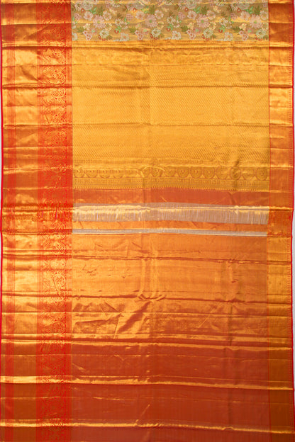Kanchipuram Silk Brocade Gold Saree