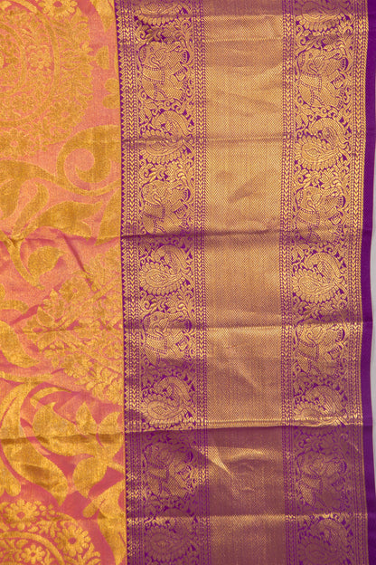 Taranga Kanchi Silk Tissue Jaal Pink Saree