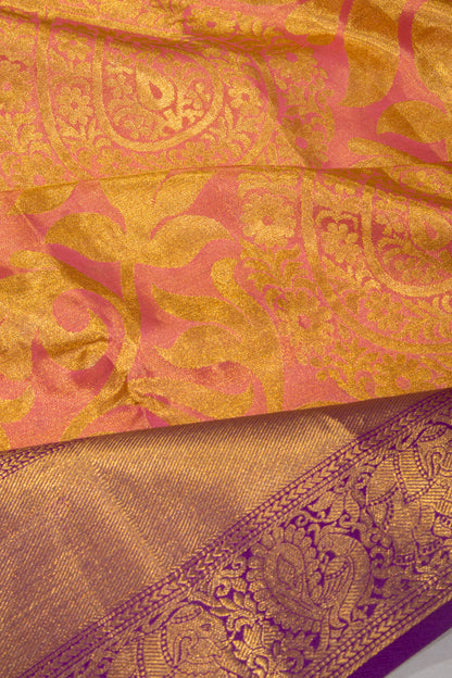 Taranga Kanchi Silk Tissue Jaal Pink Saree