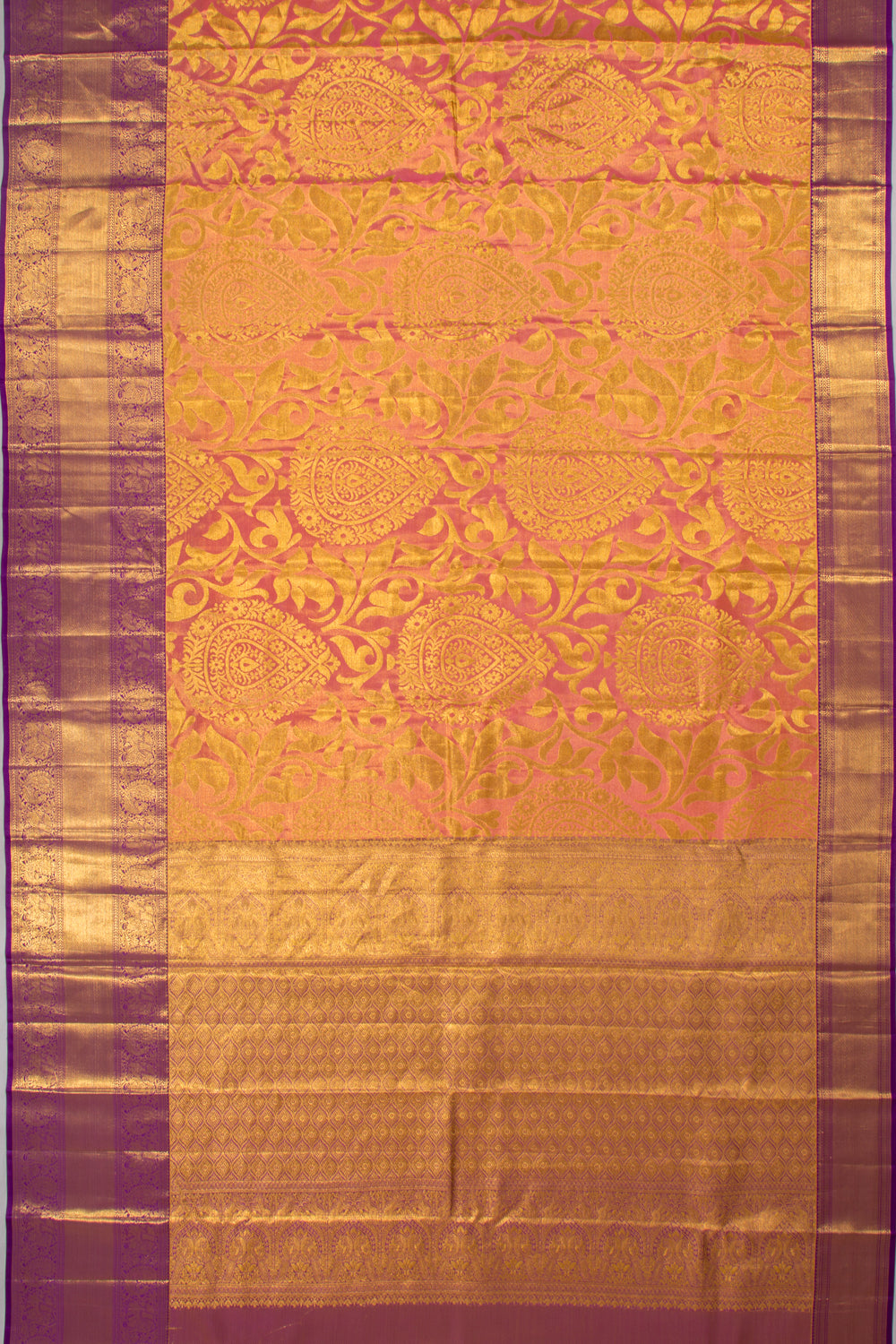 Taranga Kanchi Silk Tissue Jaal Pink Saree