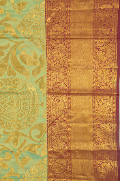 Taranga Kanchi Silk Tissue Jaal Green Saree
