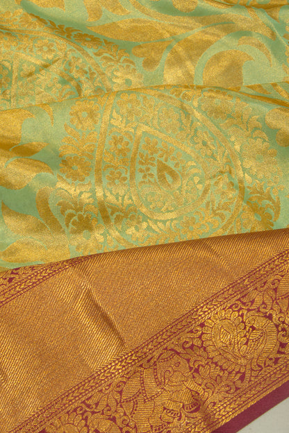 Taranga Kanchi Silk Tissue Jaal Green Saree