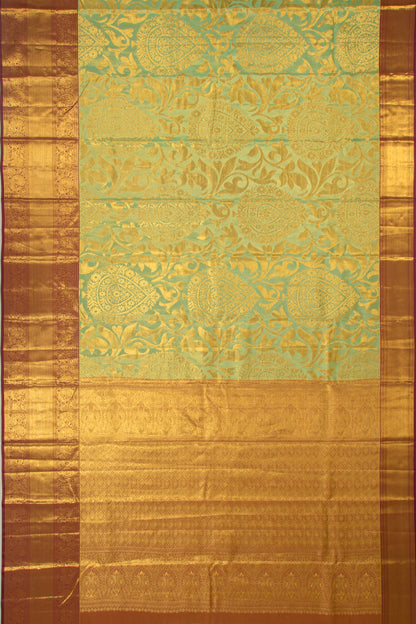 Taranga Kanchi Silk Tissue Jaal Green Saree