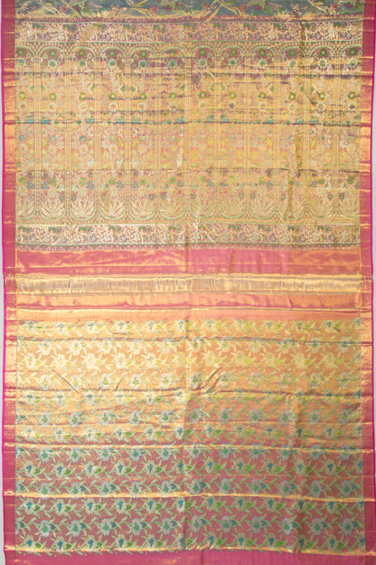 Kanchipuram Silk Tissue Brocade Sky Blue Saree