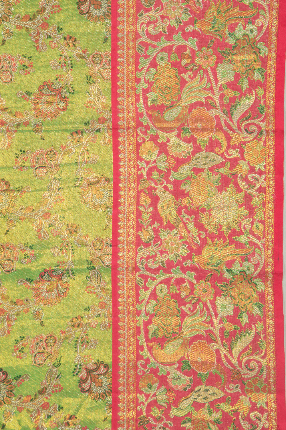 Kanchipuram Silk Tissue Jaal Green Saree
