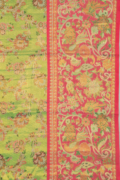 Kanchipuram Silk Tissue Jaal Green Saree