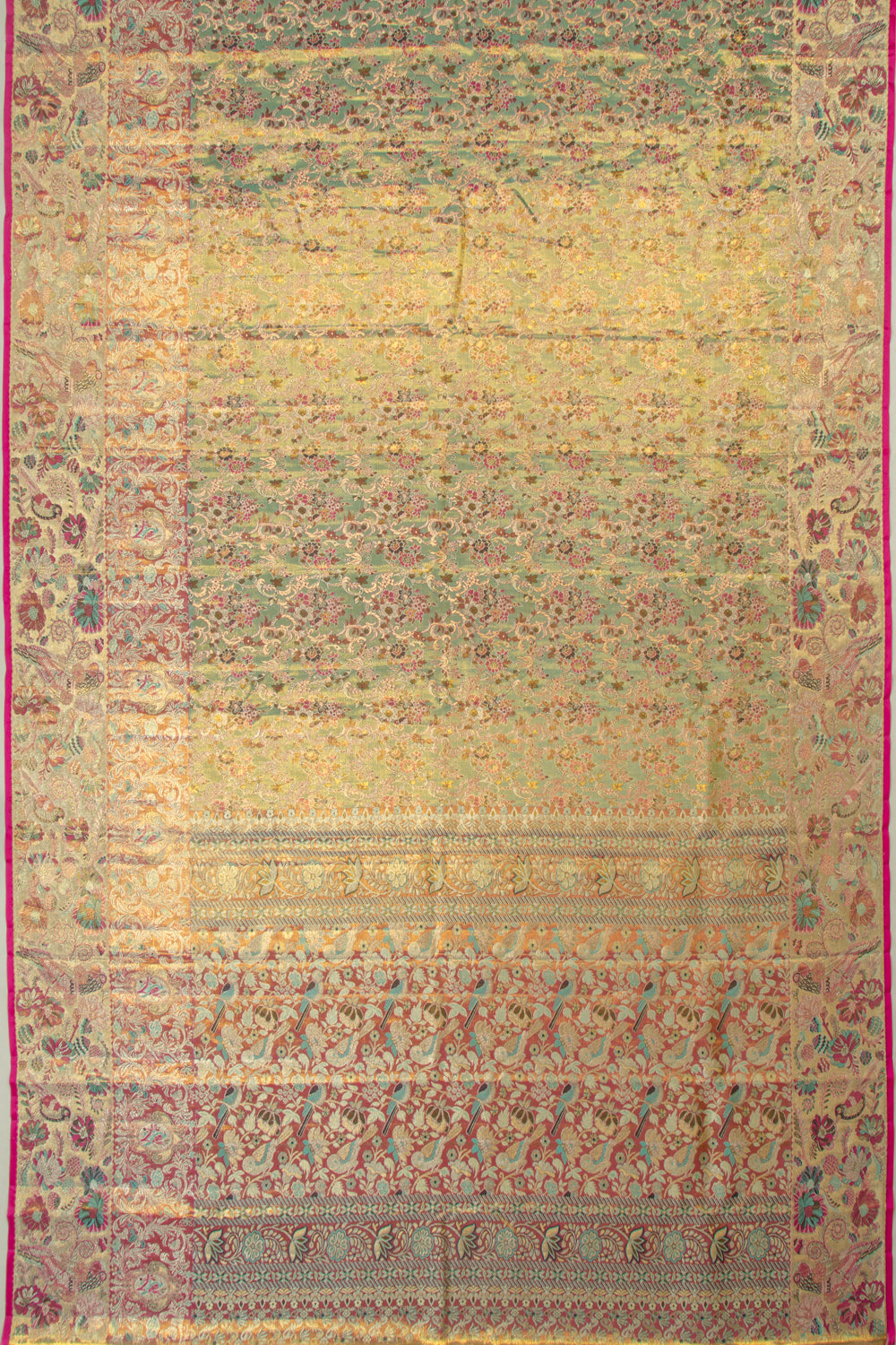 Kanchipuram Silk Tissue Jaal Blue Saree