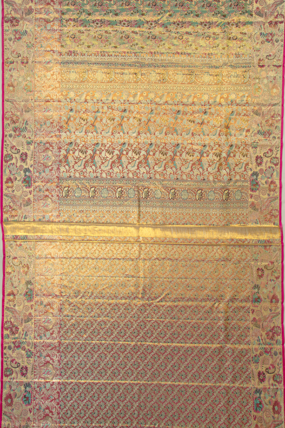 Kanchipuram Silk Tissue Jaal Blue Saree