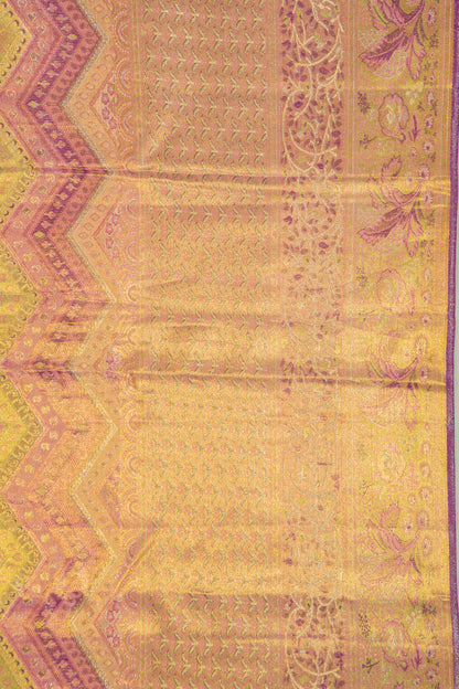 Kanchipuram Silk Tissue Brocade Multicolour Saree