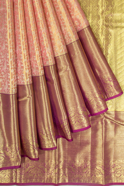 Taranga Kanchi Silk Tissue Jaal Pink Saree