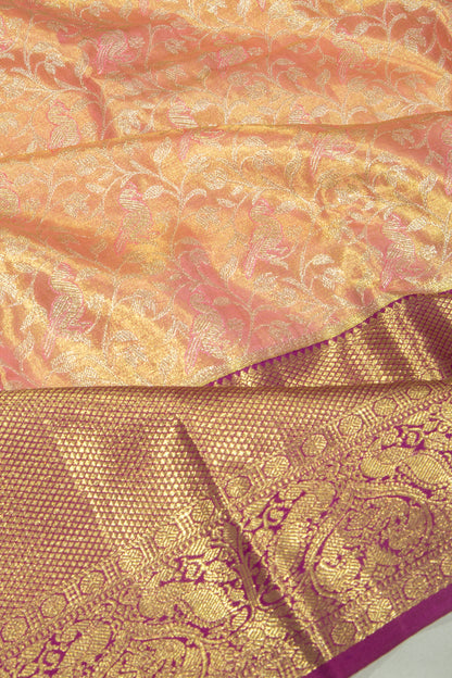 Taranga Kanchi Silk Tissue Jaal Pink Saree