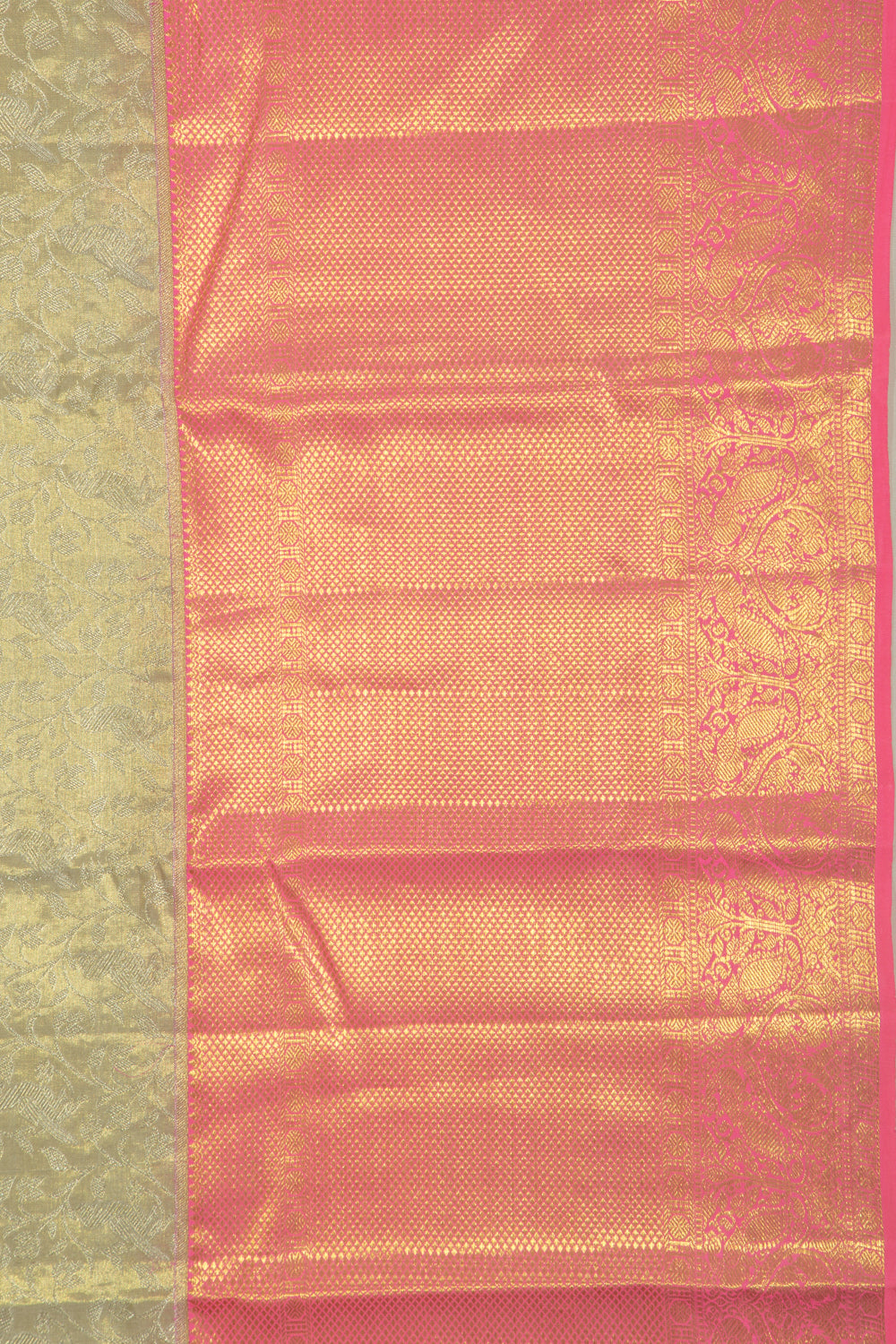 Taranga Kanchi Silk Tissue Jaal Silver Saree