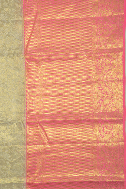 Taranga Kanchi Silk Tissue Jaal Silver Saree
