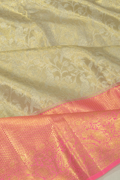 Taranga Kanchi Silk Tissue Jaal Silver Saree