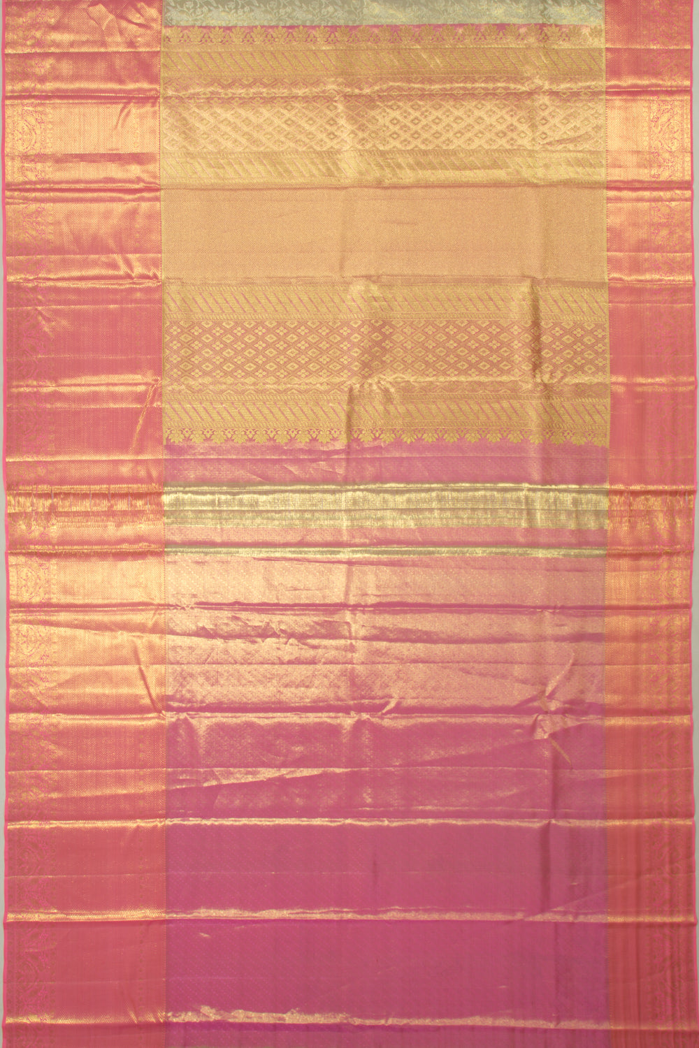 Taranga Kanchi Silk Tissue Jaal Silver Saree