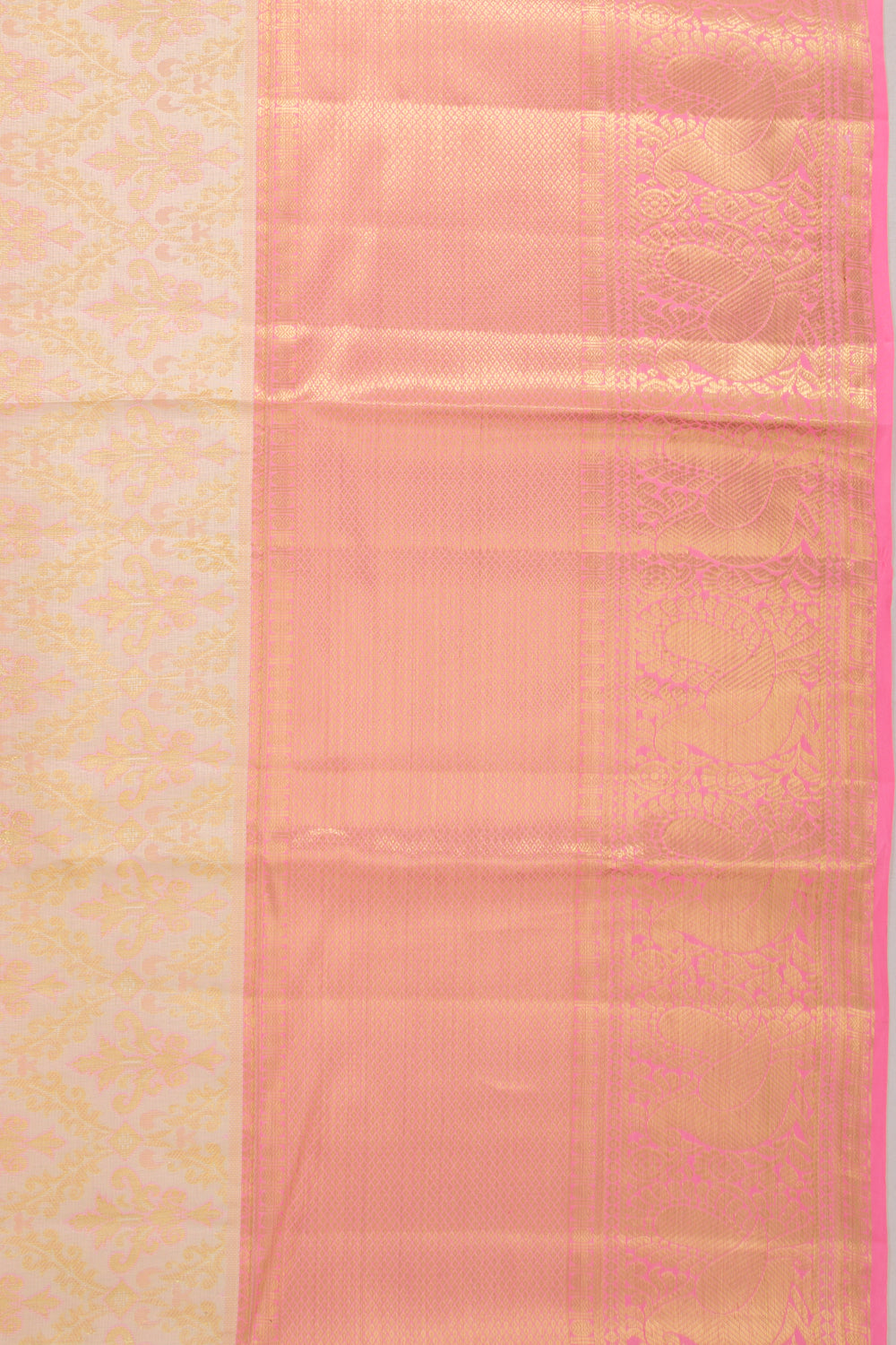 Taranga Kanchi Silk Brocade Cream Saree