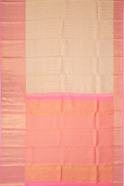 Taranga Kanchi Silk Brocade Cream Saree