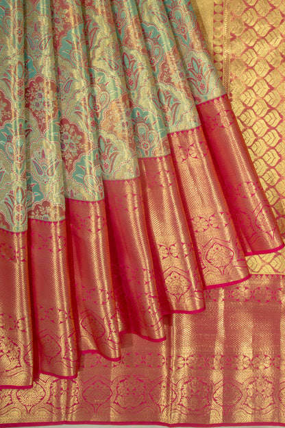 Taranga Kanchi Silk Tissue Brocade Sky Blue Saree