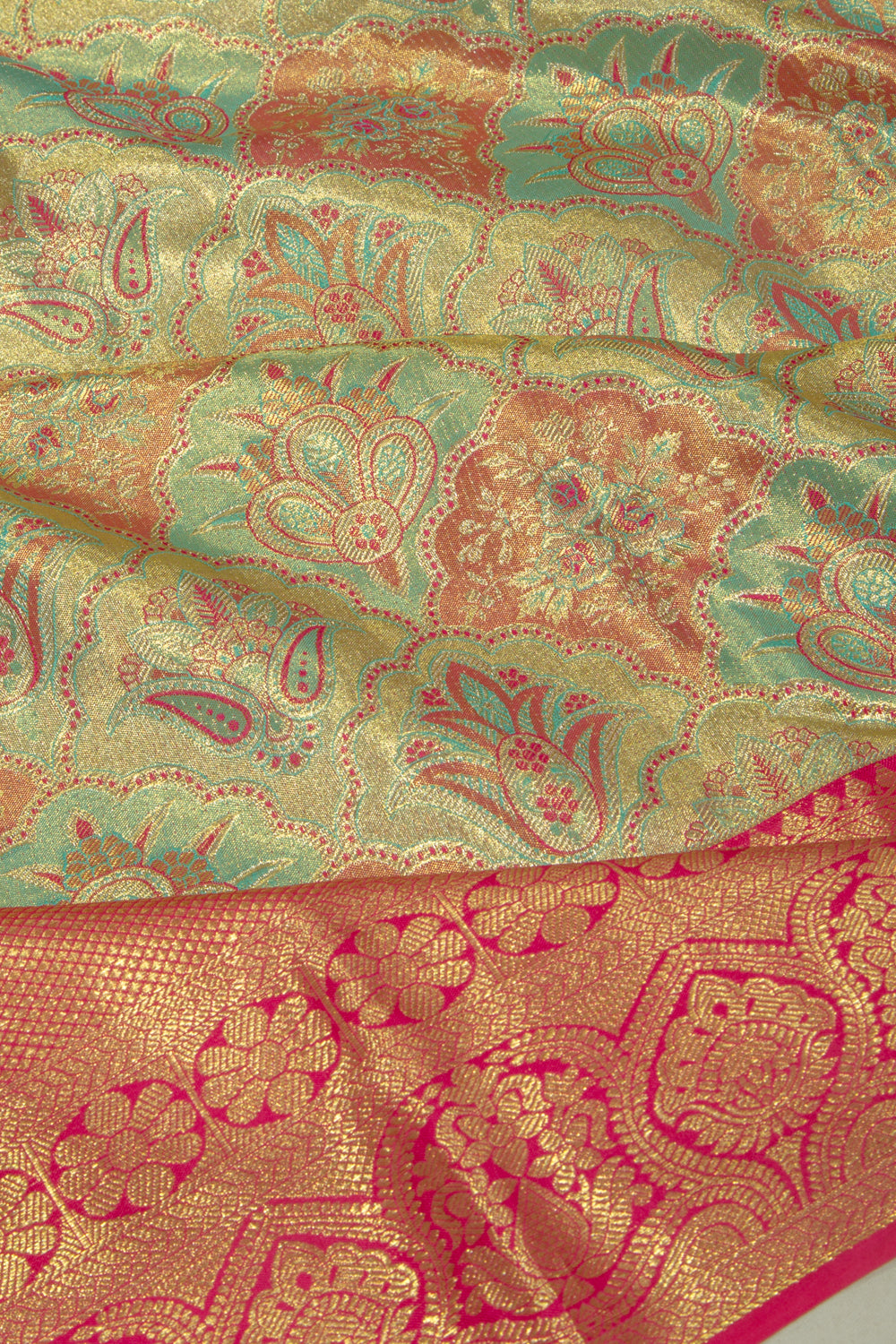 Taranga Kanchi Silk Tissue Brocade Sky Blue Saree