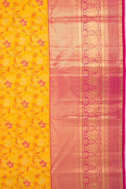 Taranga Kanchi Silk Brocade Yellow Saree
