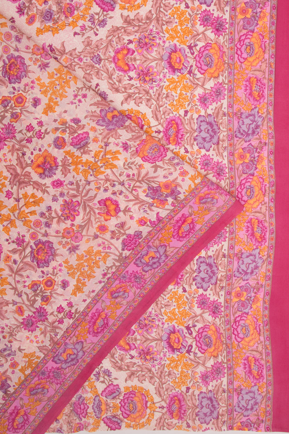 Chiffon Floral Printed Baby Pink Saree