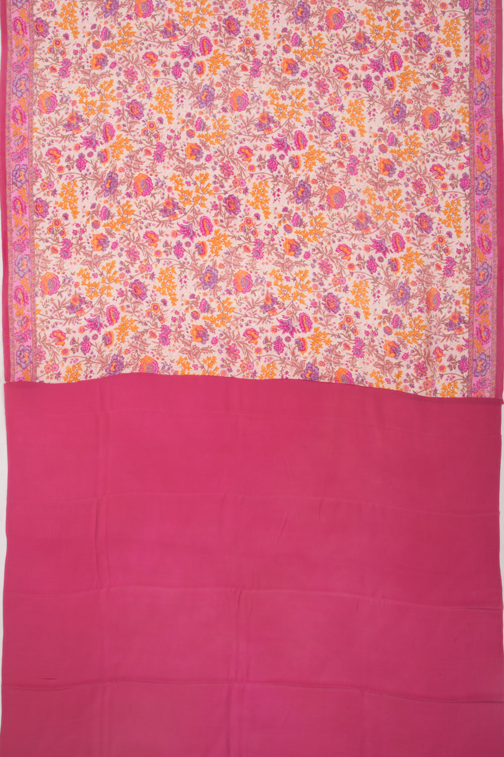 Chiffon Floral Printed Baby Pink Saree