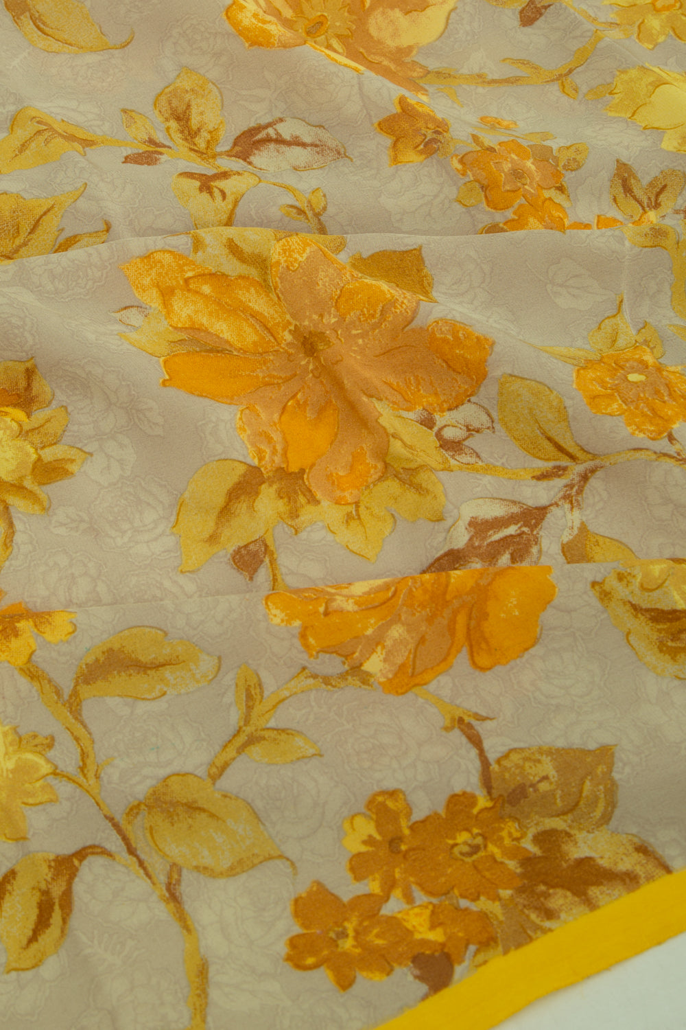 Crepe Floral Printed Grey Saree