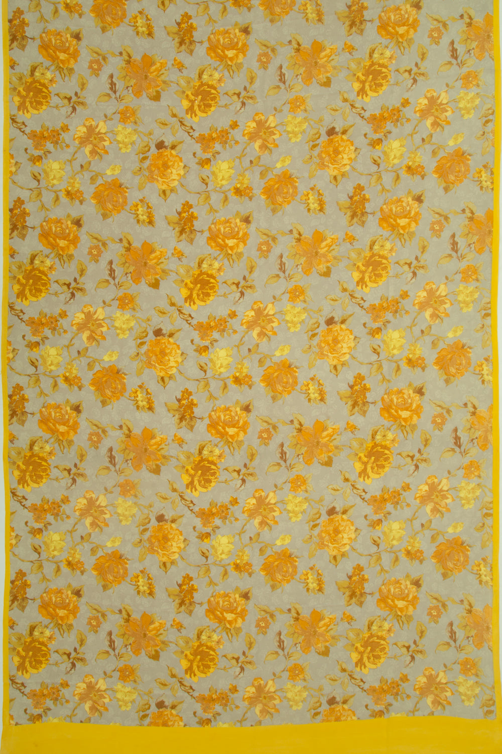 Crepe Floral Printed Grey Saree
