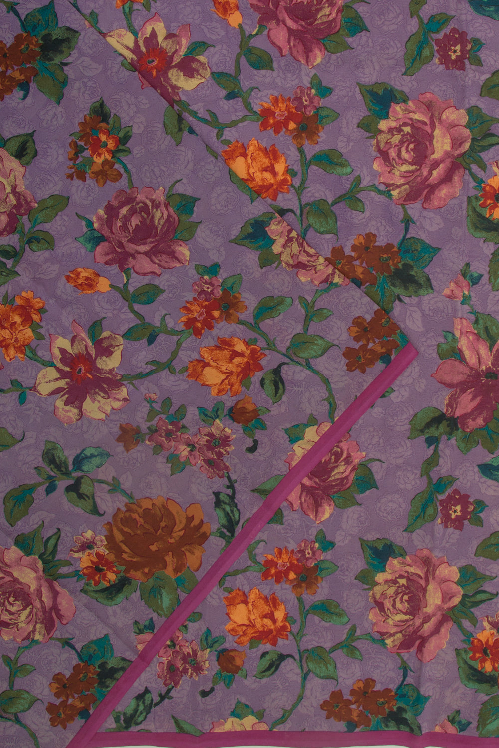 Crepe Floral Printed Lilac Saree