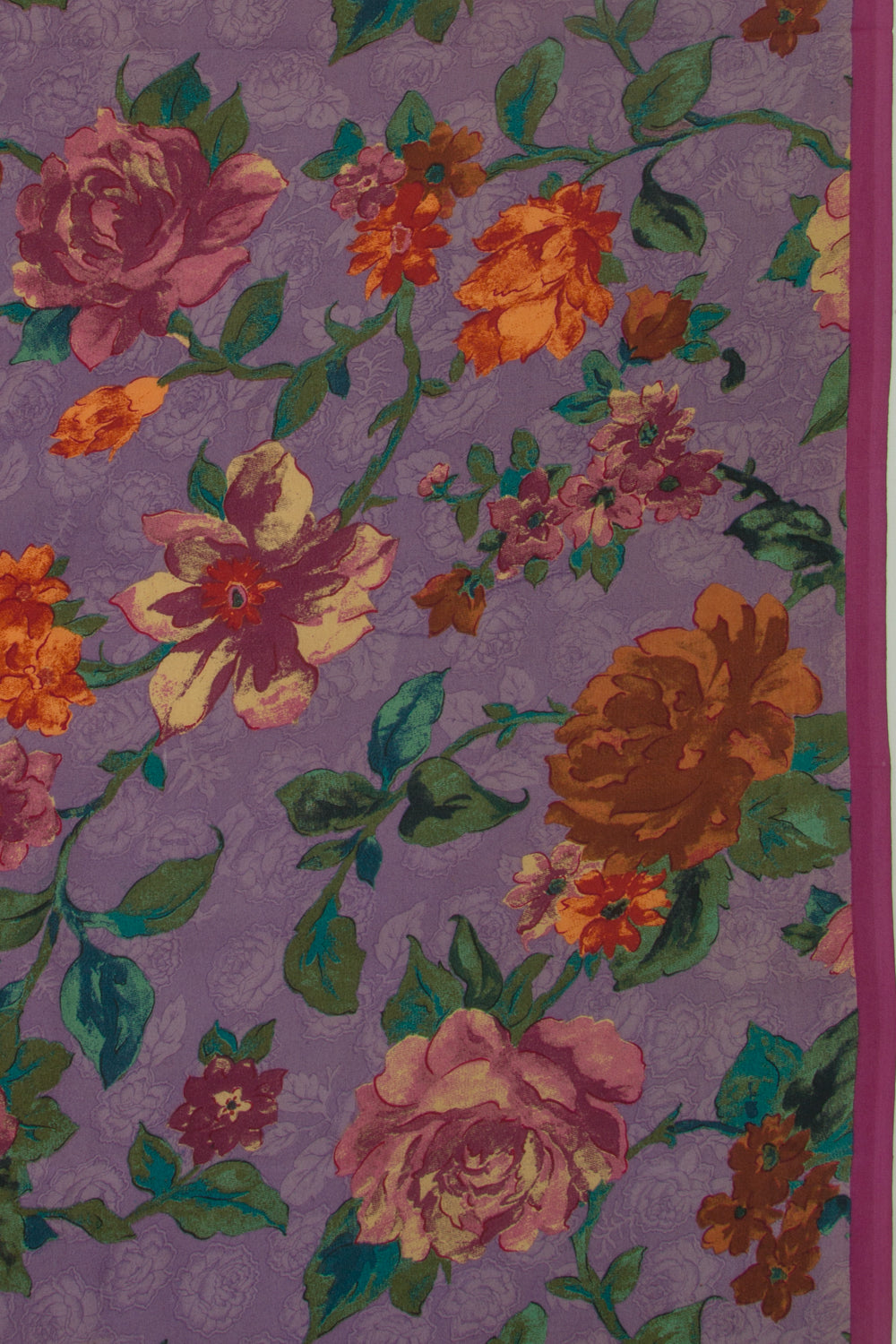 Crepe Floral Printed Lilac Saree