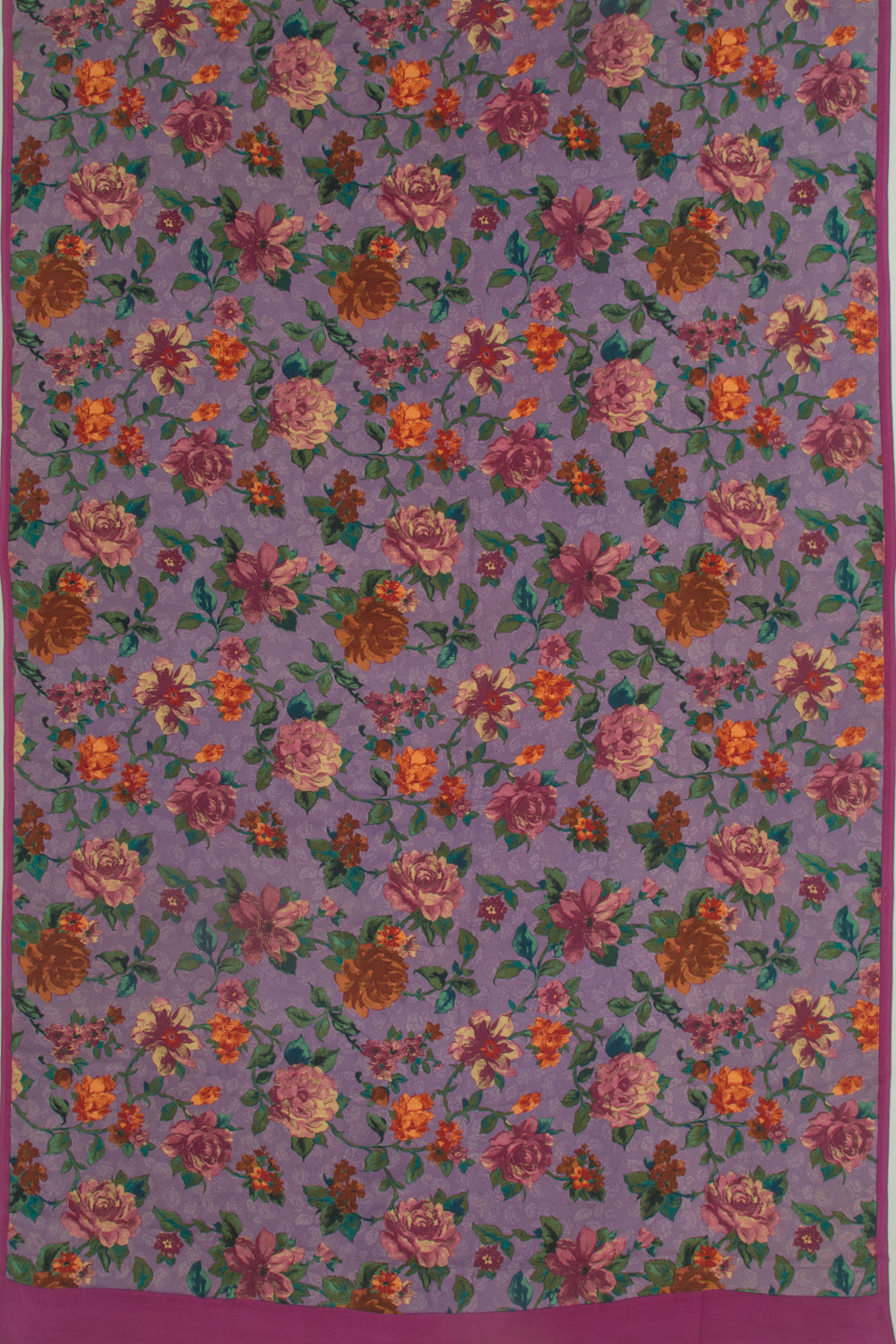 Crepe Floral Printed Lilac Saree