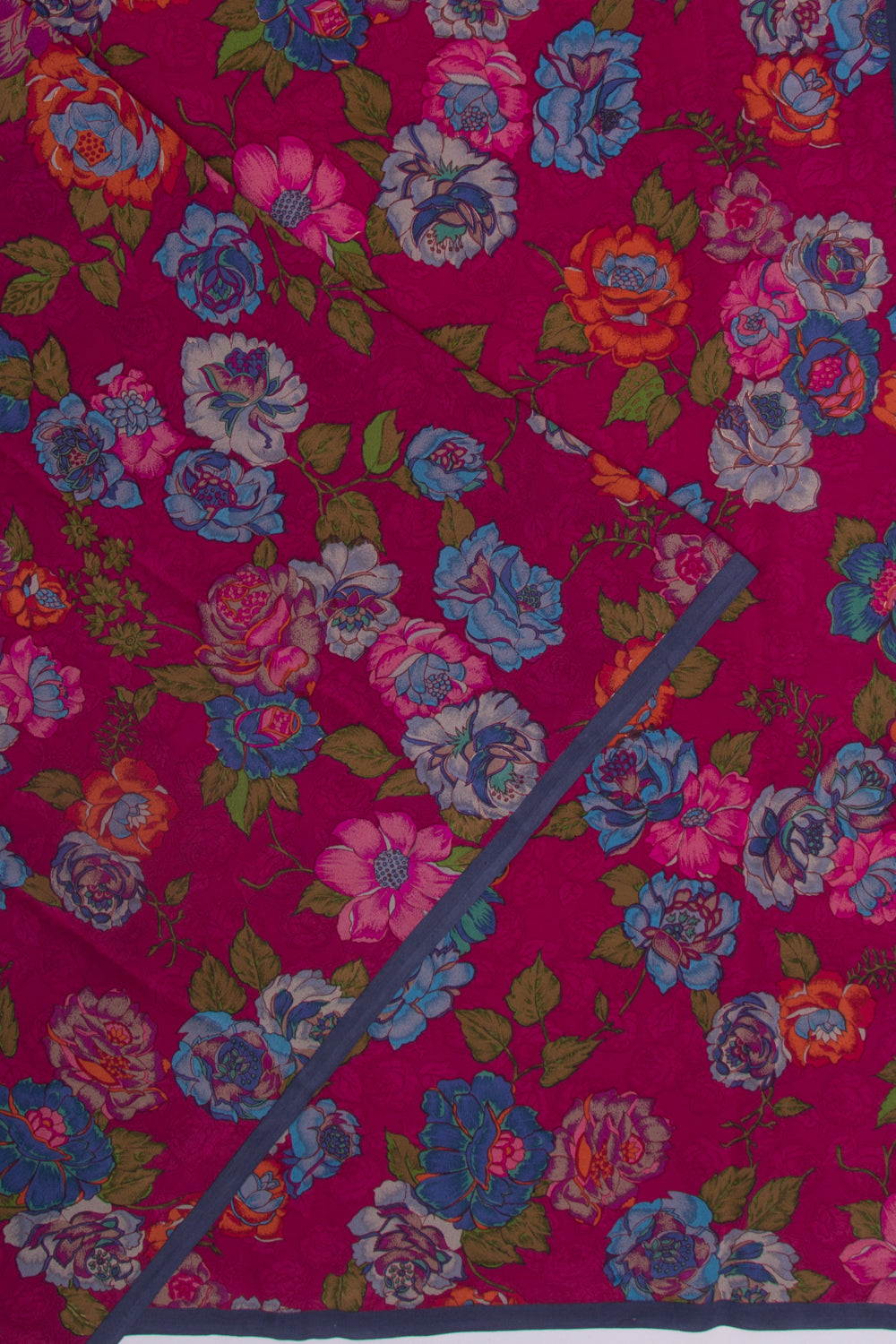 Crepe Floral Printed Purple Saree