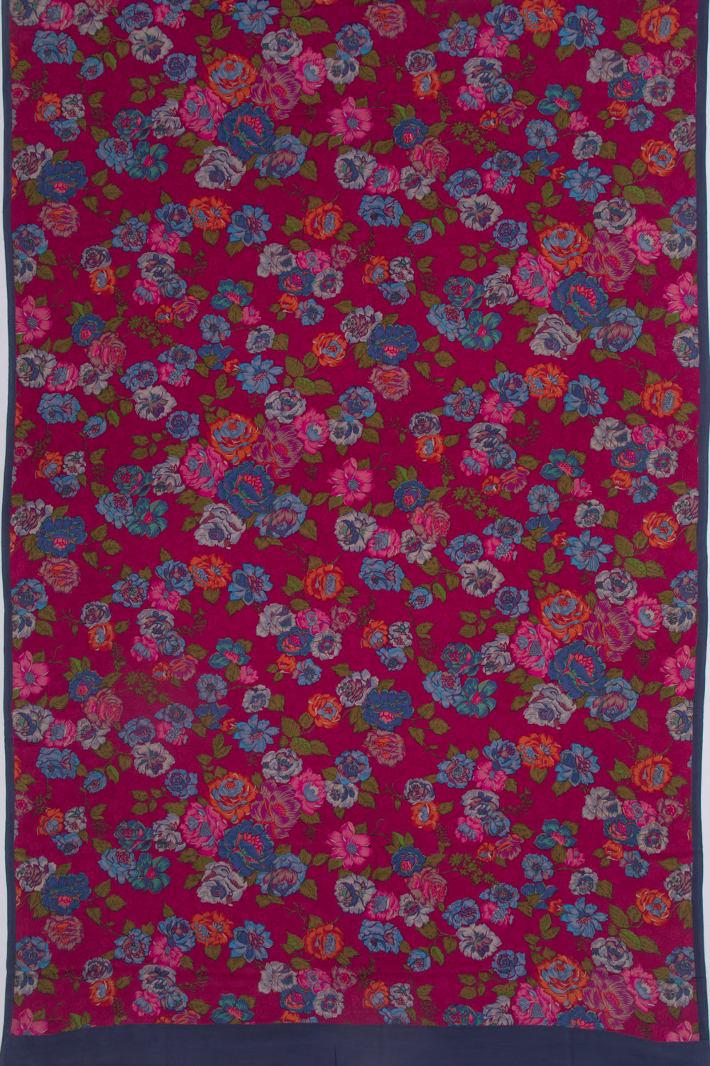 Crepe Floral Printed Purple Saree