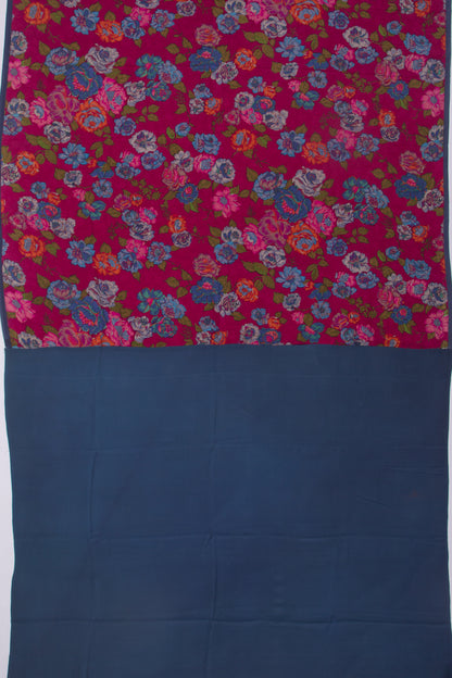 Crepe Floral Printed Purple Saree