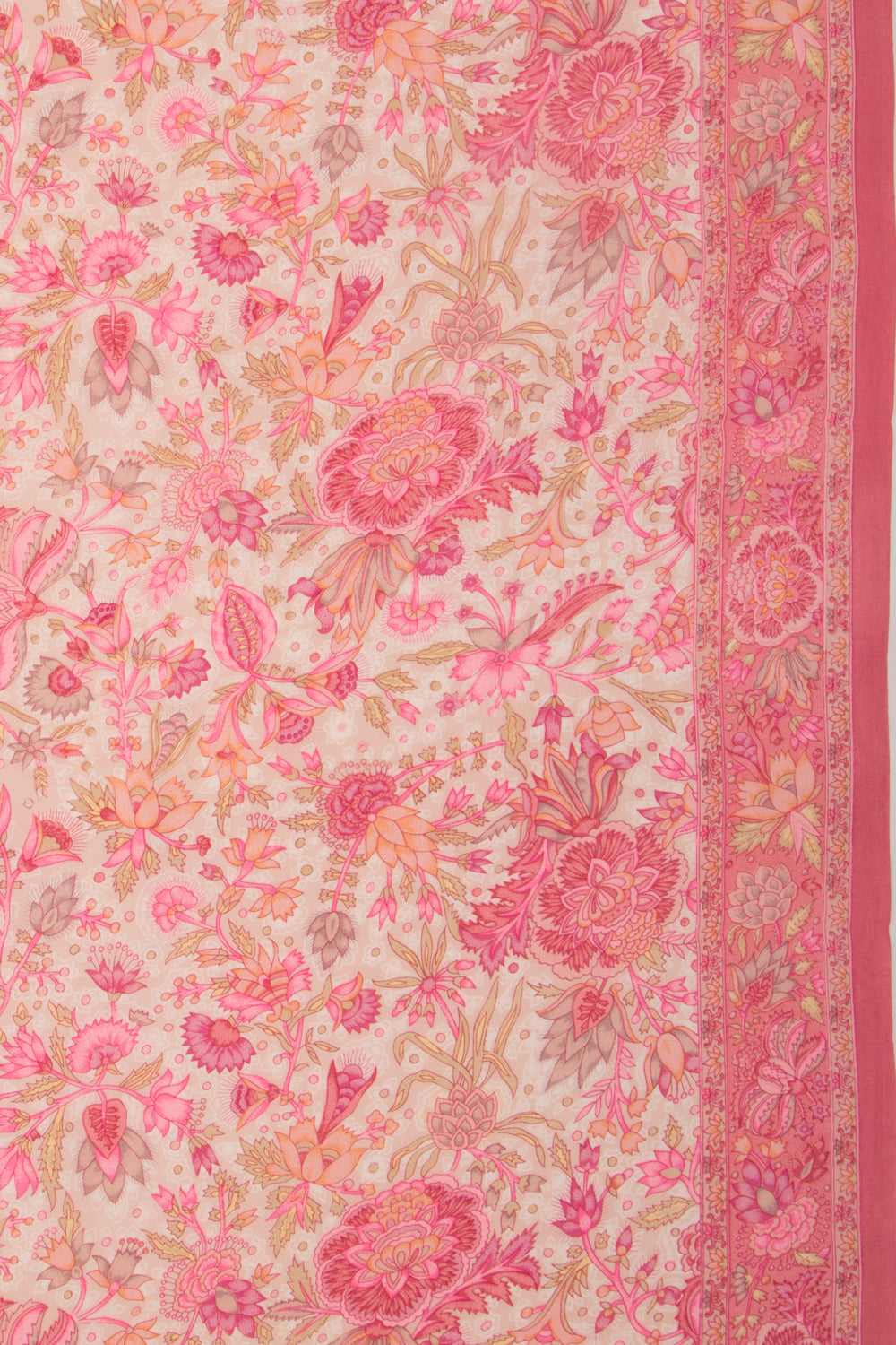 Crepe Floral Printed Cream Saree
