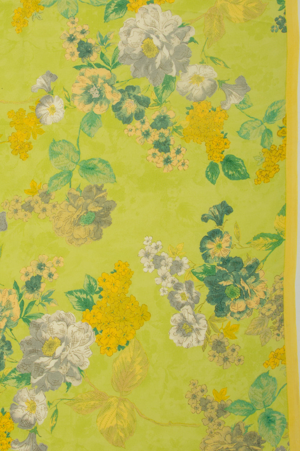 Crepe Floral Printed Green Saree