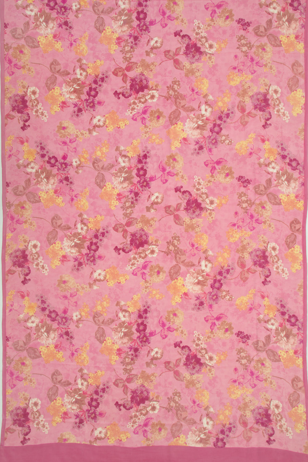 Chiffon Floral Printed Baby Pink Saree