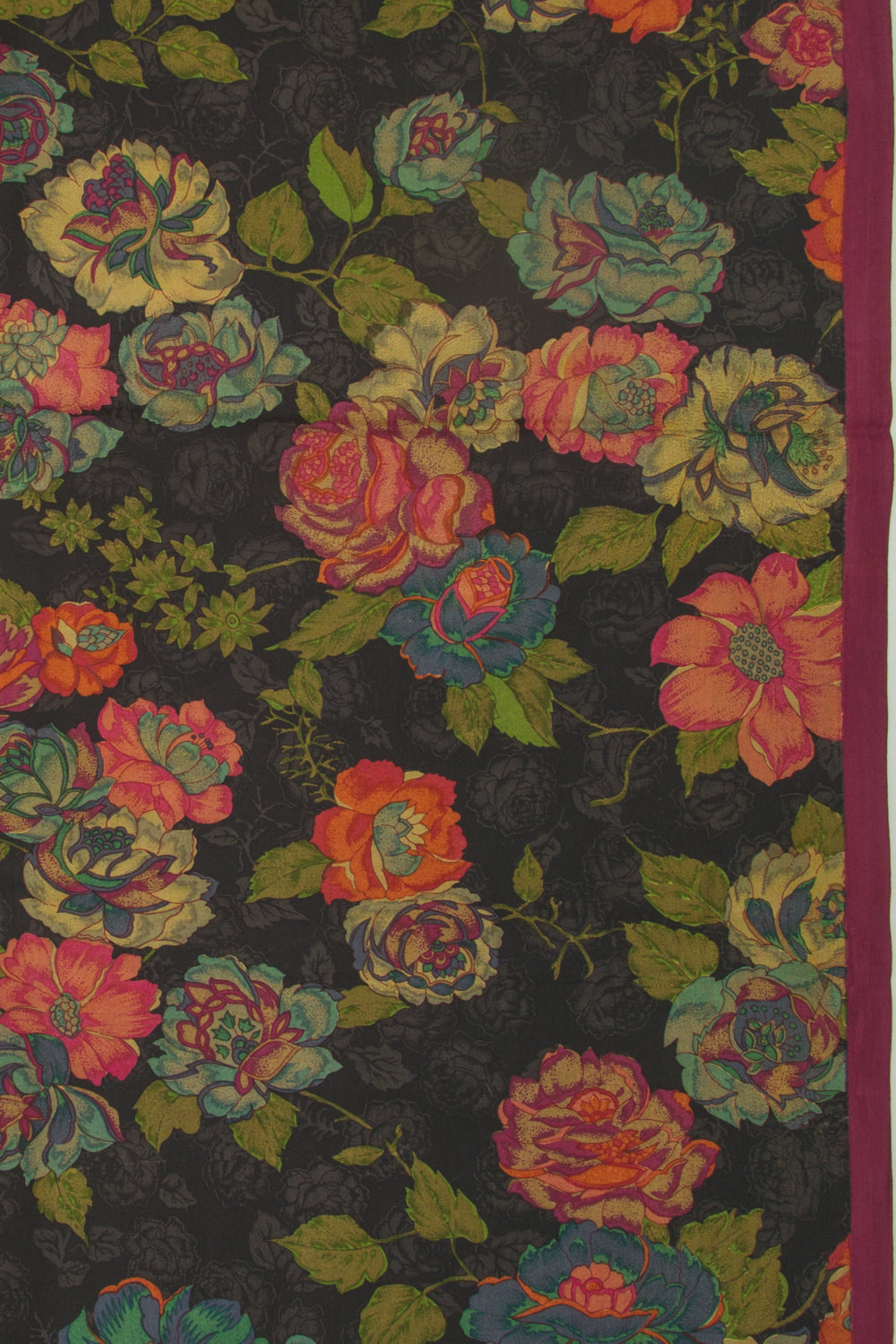 Crepe Floral Printed Black Saree