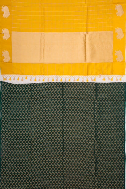 Banarasi Silk Katan Checks Yellow Saree
