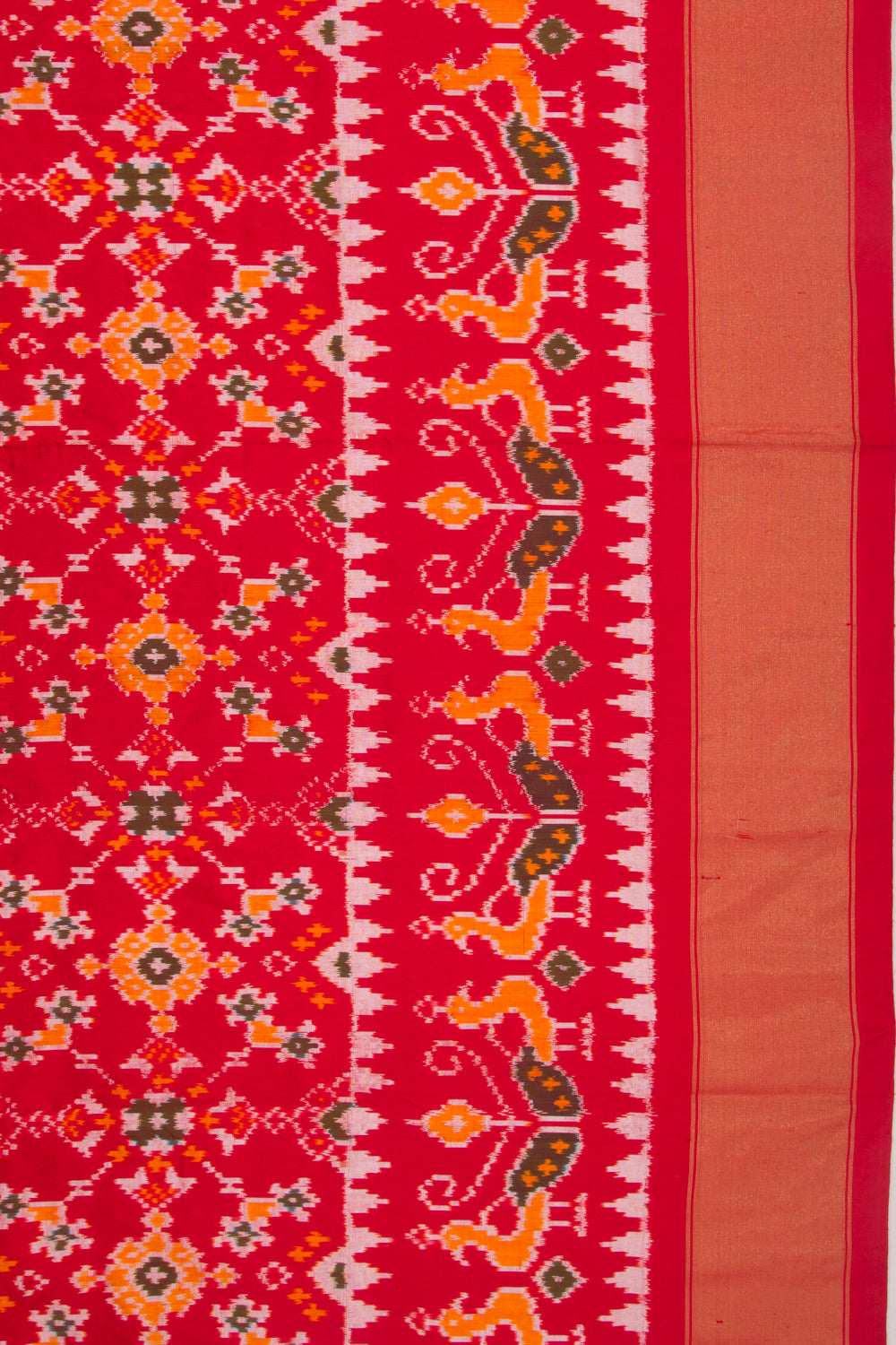 Pochampally Silk Ikat Red Saree